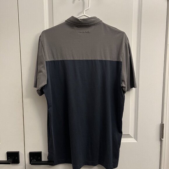 Travis Mathew Men’s Blue and Grey Golf Shirt - Picture 2 of 3